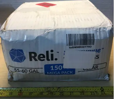 150 clear 55-60 gallon bags