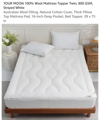 Your Moon twin organic wool mattress topper similar to image