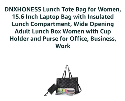 15.6” lunch tote bag similar to image