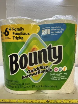 2 pack bounty large rolls