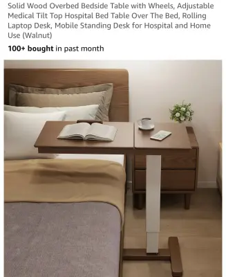 Adjustable hospital bed table similar to image