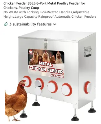 85lb metal chicken feeder similar to image