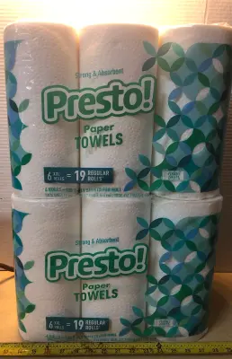 2 packs 6 rolls each Presto paper towels