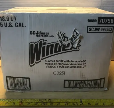 5 gallon box windex glass cleaner