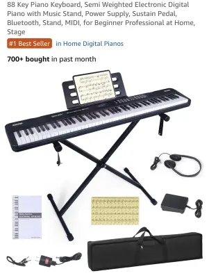 88 key piano keyboard similar to image untested as is