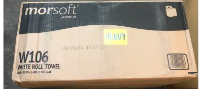 6 rolls morsoft white roll towel