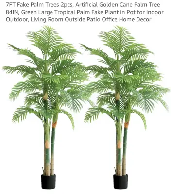 7’ artificial palm tree similar to image