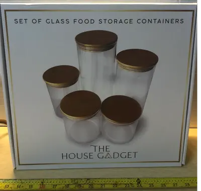 5pc set of glass food storage containers
