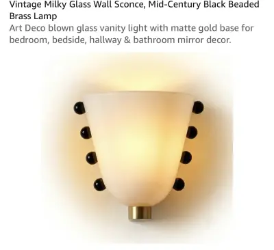 Vintage milky glass wall sconce similar to image