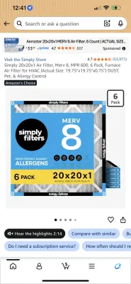 6 pack filters