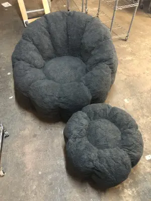 Bean bag chair and ottoman