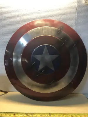 Metal captain America shield battle damaged