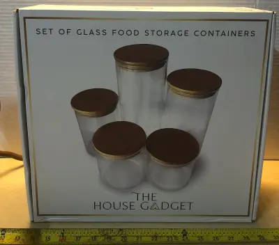 5pc set of glass food storage containers
