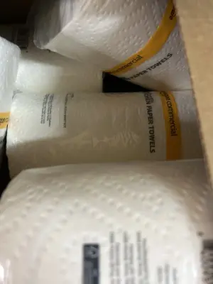 box of paper towel rolls