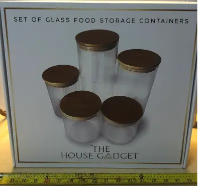 5pc set of glass food storage containers