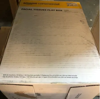 30 boxes Amazon commercial facial tissue flat boxes