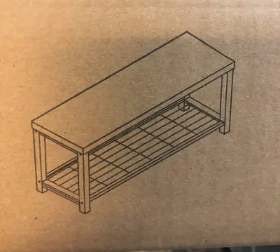 Walnut entryway bench