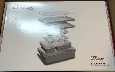 Bakken + Swiss 8pc stackable bakeware set