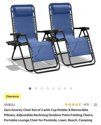 2pc zero gravity chairs similar to image