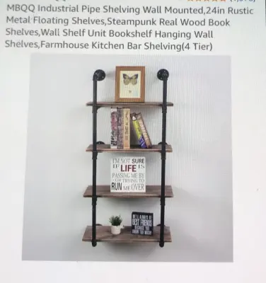 Industrial pipe wall shelf similar to image