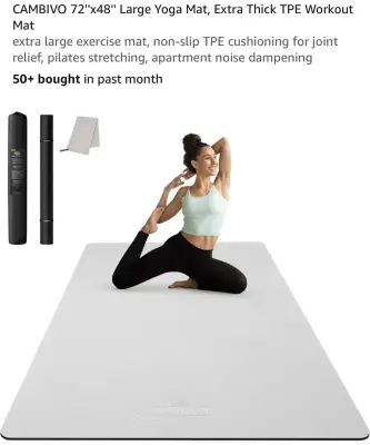 Cambivo 72x48” extra large yoga mat similar to image