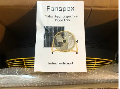 Fanspex solar rechargeable fan