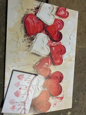 2 heart canvas
