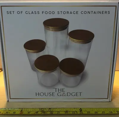 5pc set of glass food containers