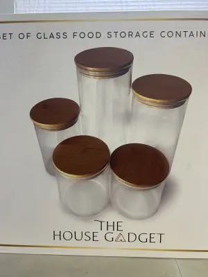 set of glass containers