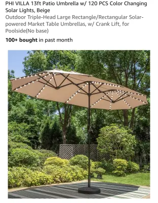 Phi villa 13ft large patio led light umbrella similar to image
