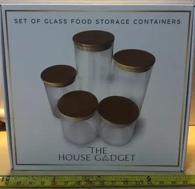 5pc set of glass food containers