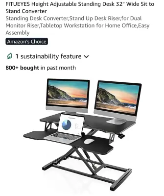 32” adjustable standing desk similar to image