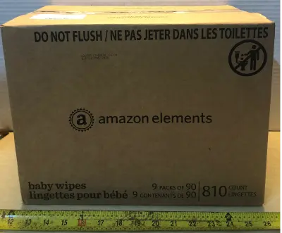 9 packs Amazon elements baby wipes