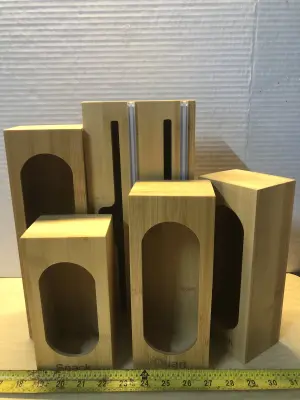 5pc wooden storage bag boxes