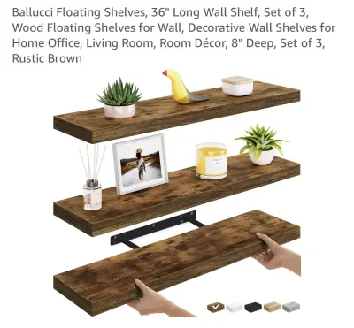 36” Ballucci floating shelves similar to image