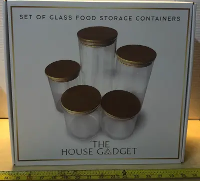 5pc set of glass food containers