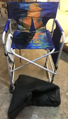 Tall folding chair in bag